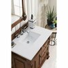 James Martin Vanities Brookfield 36in Single Vanity, Warm Cherry w/ 3 CM White Zeus Quartz Top 147-114-5586-3WZ